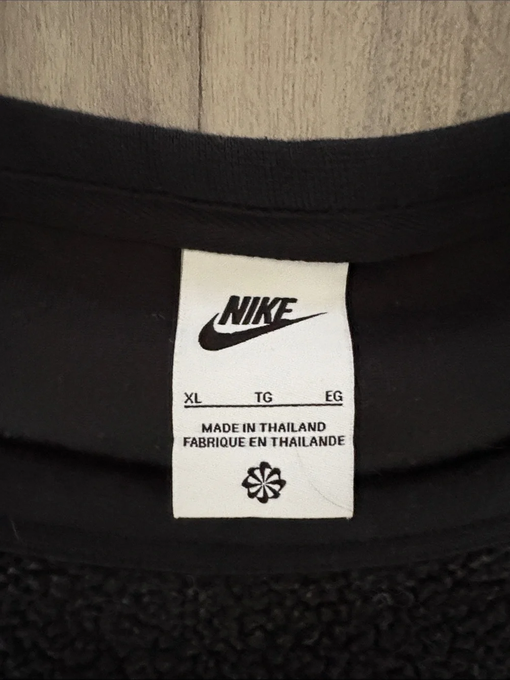 Nike Black Crewneck Sherpa Sweatshirt with Zip Pockets